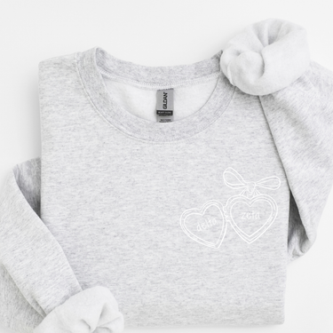 Delta Zeta White Heart Locket Sweater