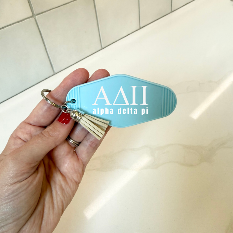 Alpha Delta Pi Letters Keychain with Tassel