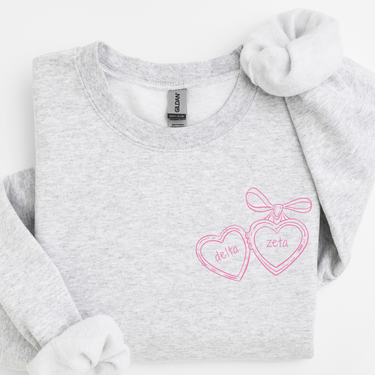 Delta Zeta Pink Heart Locket Sweater