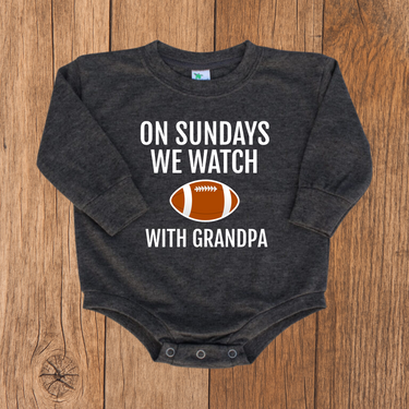 On Sundays We Watch Football with Grandpa Bubble Romper