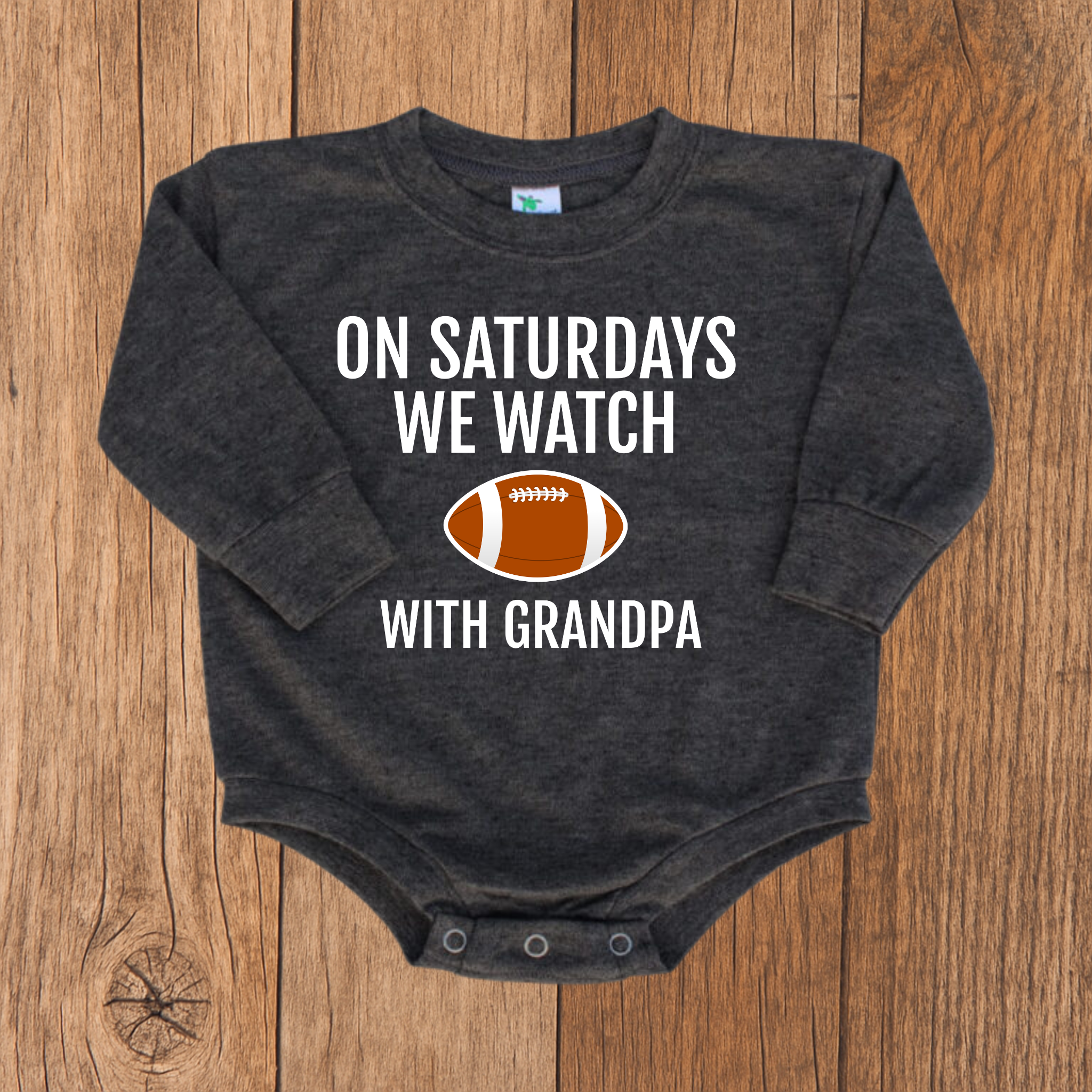On Saturdays We Watch Football with Grandpa Bubble Romper
