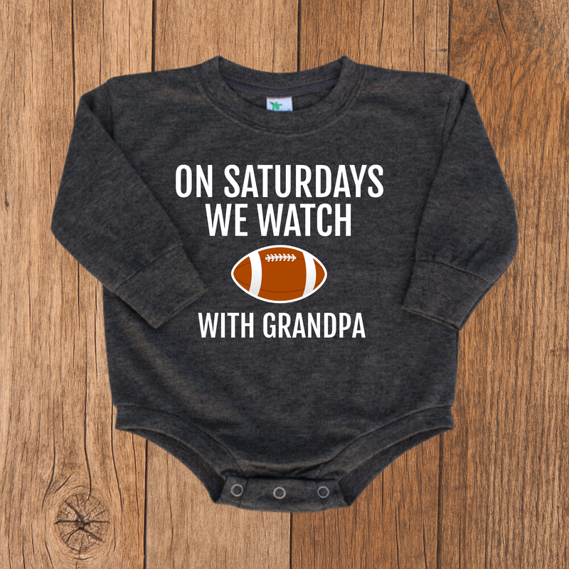 On Saturdays We Watch Football with Grandpa Bubble Romper