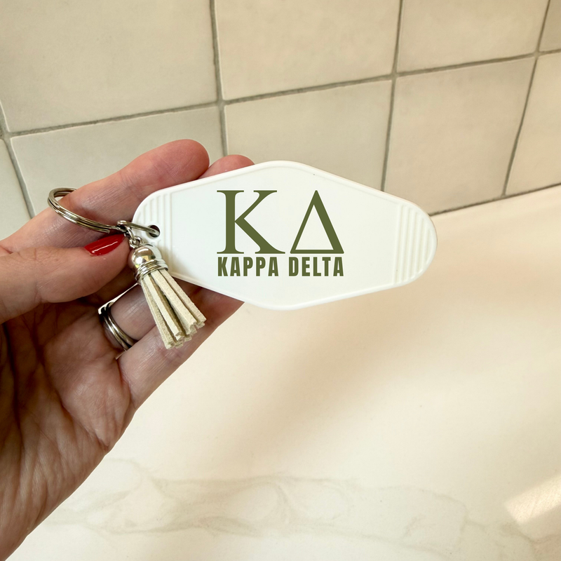 Kappa Delta Letters Keychain with Tassel