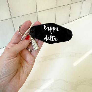 Kappa Delta Heart Keychain with Tassel