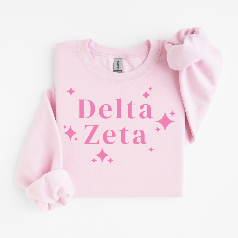 Delta Zeta Pink Stars Sweater