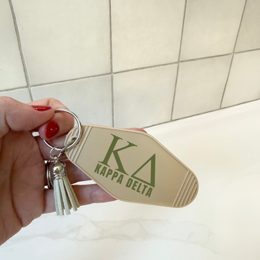 Kappa Delta Letters Keychain with Tassel