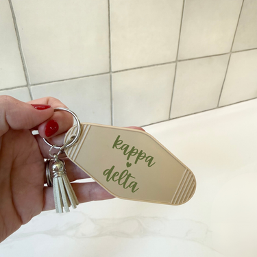 Kappa Delta Heart Keychain with Tassel