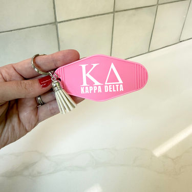 Kappa Delta Letters Keychain with Tassel