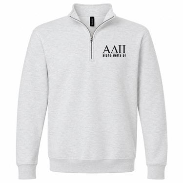 Alpha Delta Pi Black Letters Quarter Zip Sweatshirt