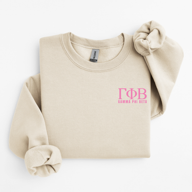 Gamma Phi Beta Pink Letters Sweater