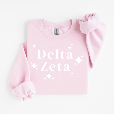 Delta Zeta White Stars Sweater