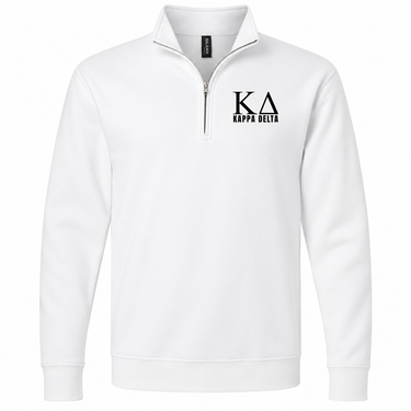 Kappa Delta Black Letters Quarter Zip Sweatshirt