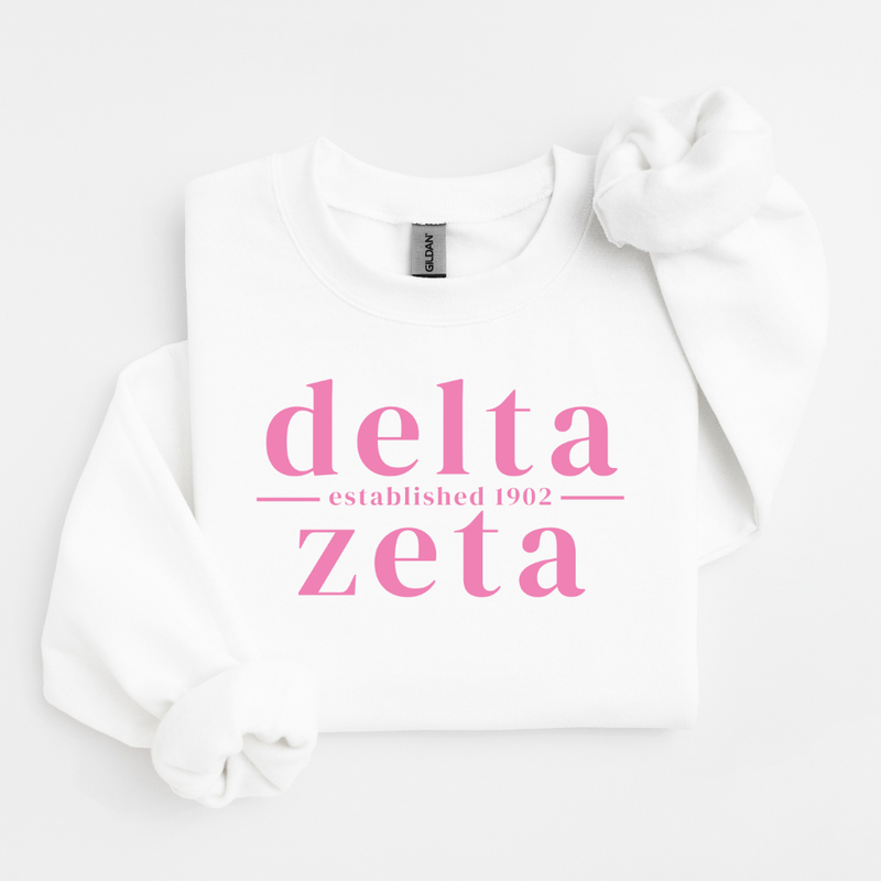 Delta Zeta Pink Letters Sweater