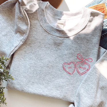 Chi Omega Crimson Heart Locket Sweater