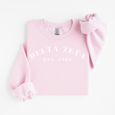 Delta Zeta 1902 White Letters Sweater