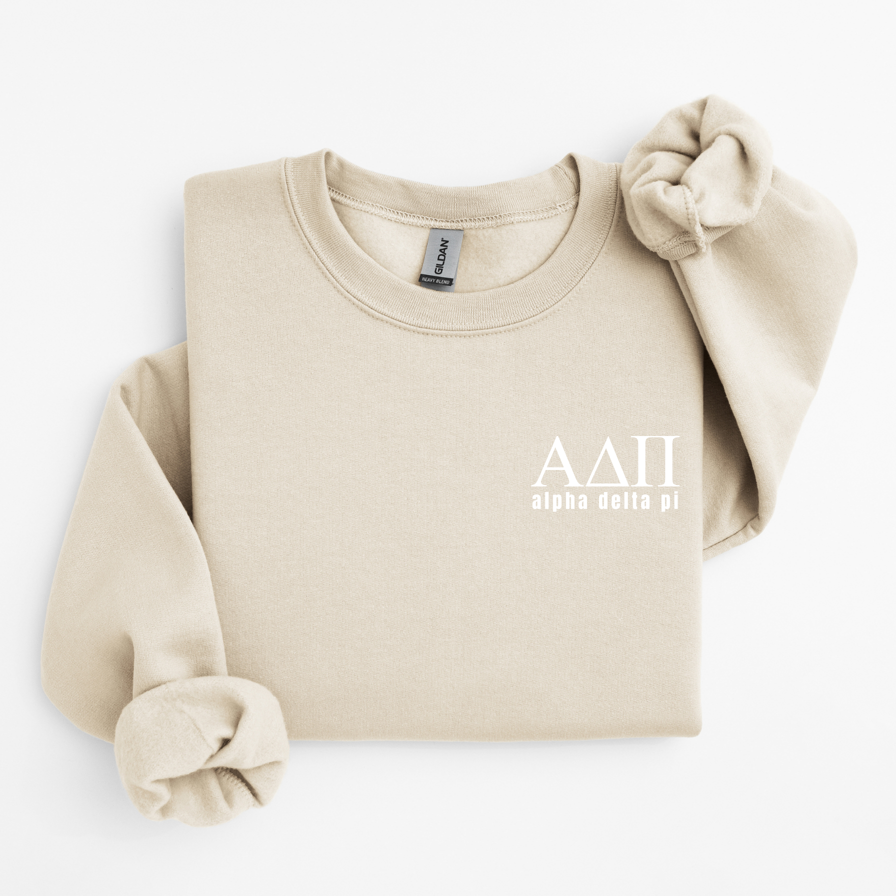 Alpha Delta Pi White Letters Sweater