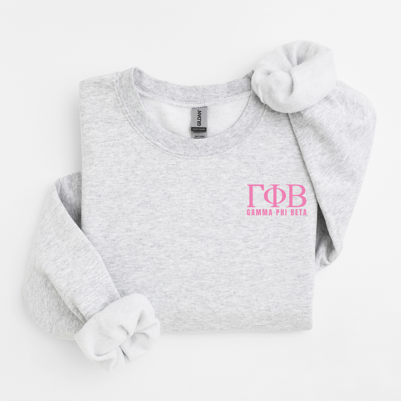Gamma Phi Beta Pink Letters Sweater