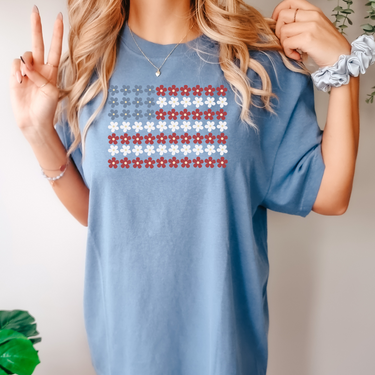 Daisy American Flag T-Shirt
