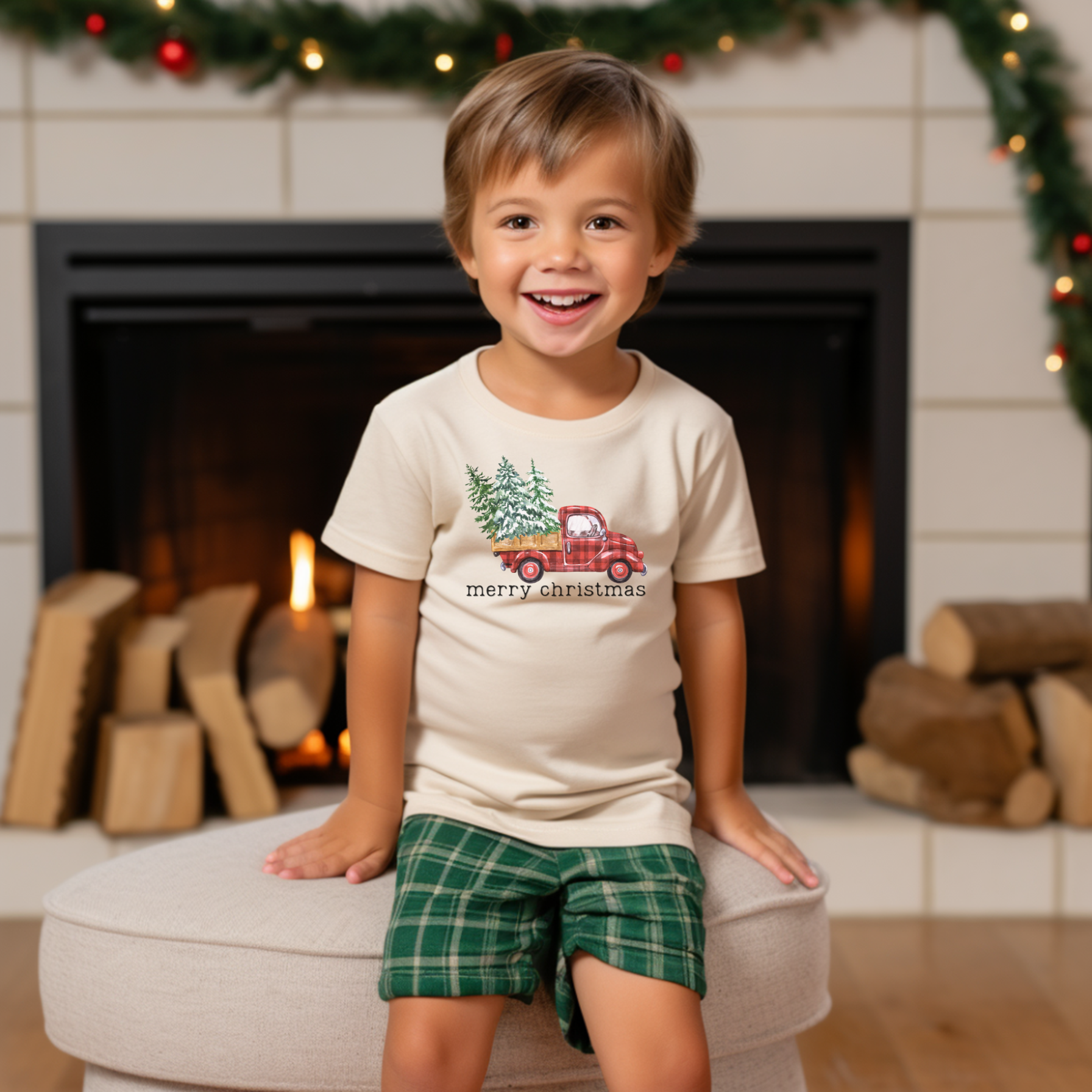 Merry Christmas Truck Toddler T-Shirt