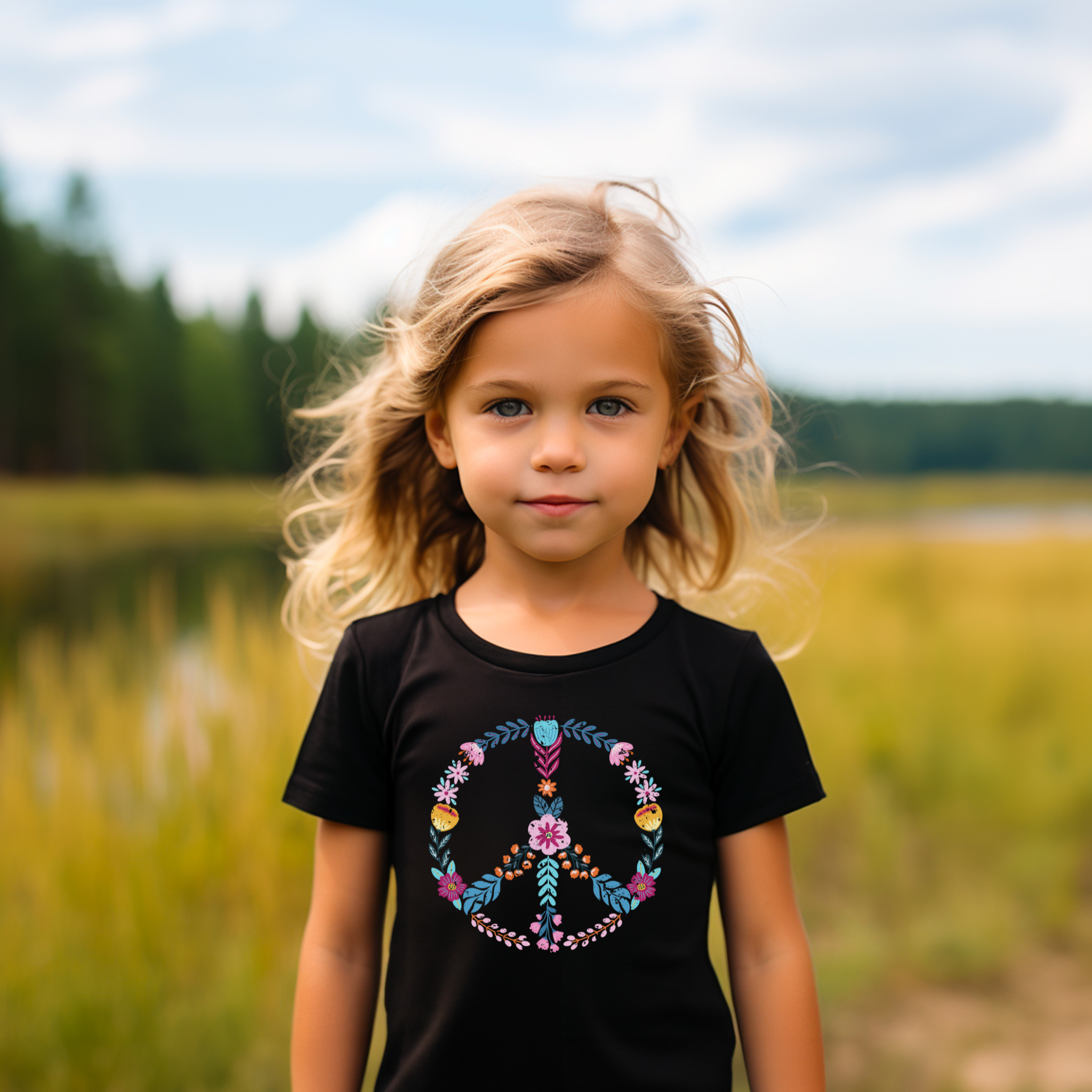 Floral Peace Sign T-Shirt