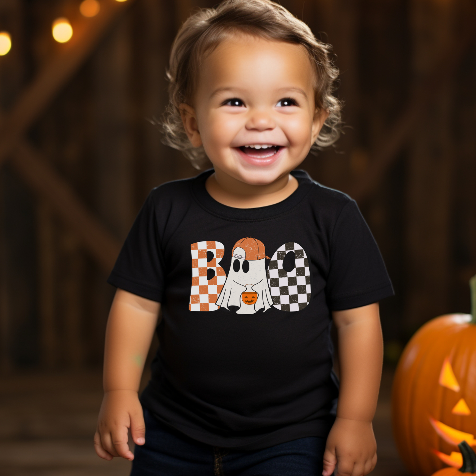 Checkered Boo Toddler T-Shirt