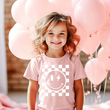 Checkered Smiley Face Toddler T-Shirt