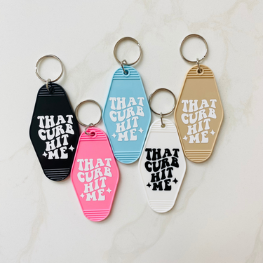 That Curb Hit Me Motel Keychain with Tassel