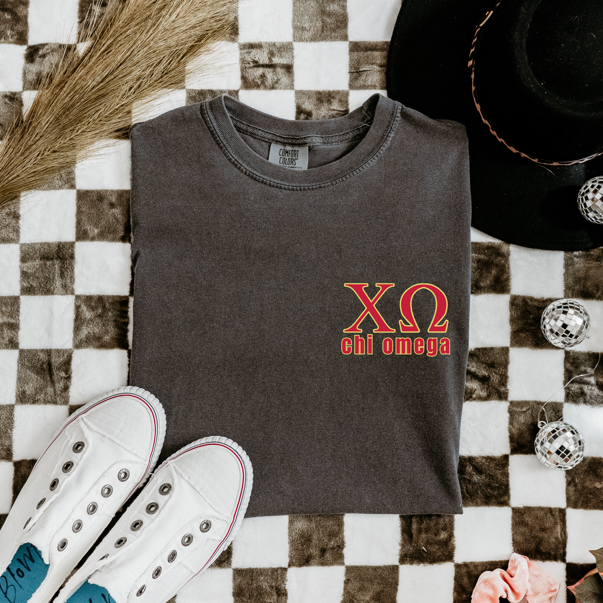 Chi Omega Cardinal Letters T-Shirt
