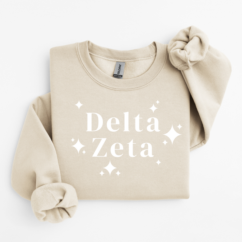 Delta Zeta White Stars Sweater