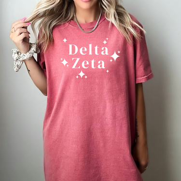 Delta Zeta White Stars T-Shirt