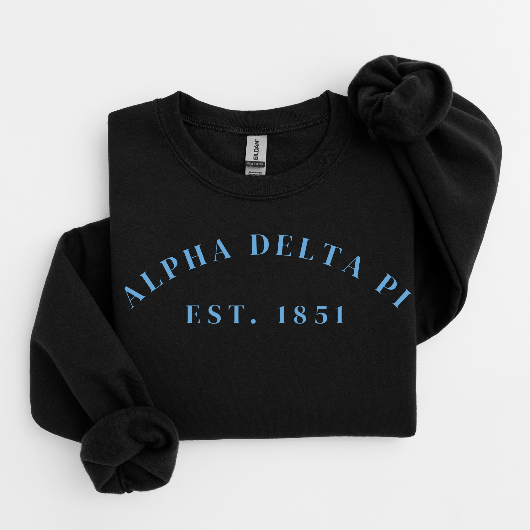 Alpha Delta Pi Est 1851 Blue Letters Sweater