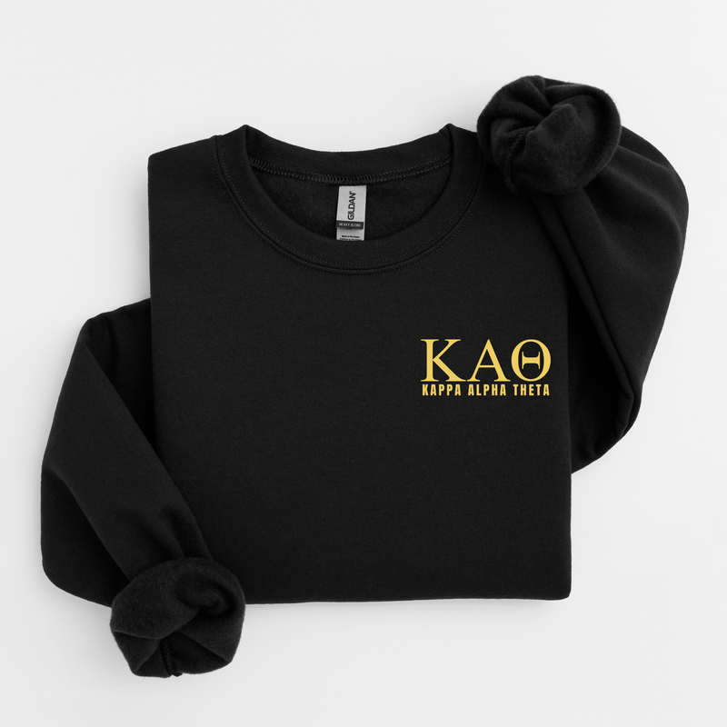 Kappa Alpha Theta Gold Letters Sweater