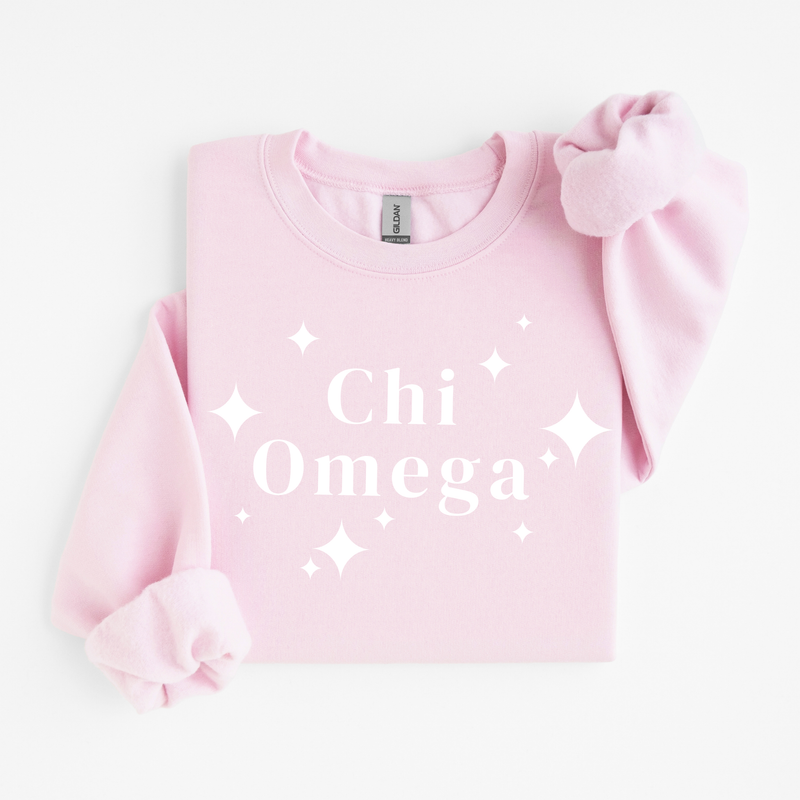 Chi Omega White Stars Sweater