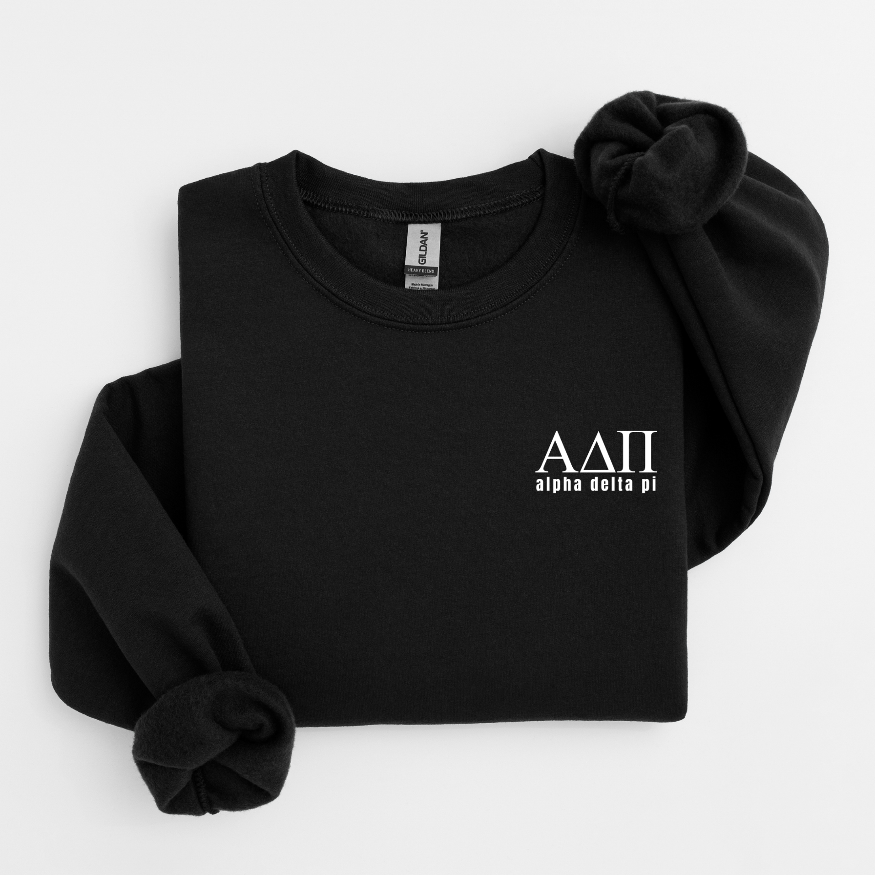Alpha Delta Pi White Letters Sweater