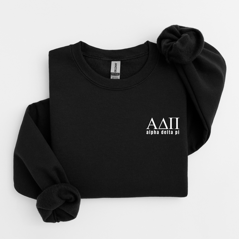 Alpha Delta Pi White Letters Sweater