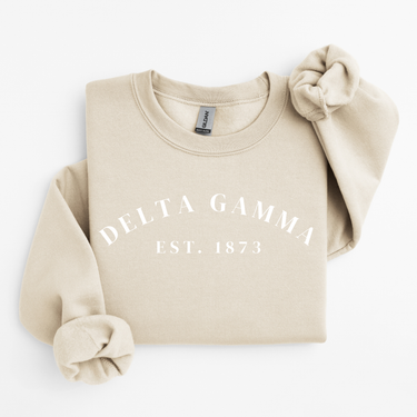 Delta Gamma White Established Sweater