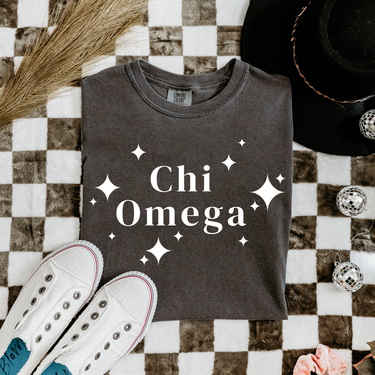 Chi Omega White Stars T-Shirt