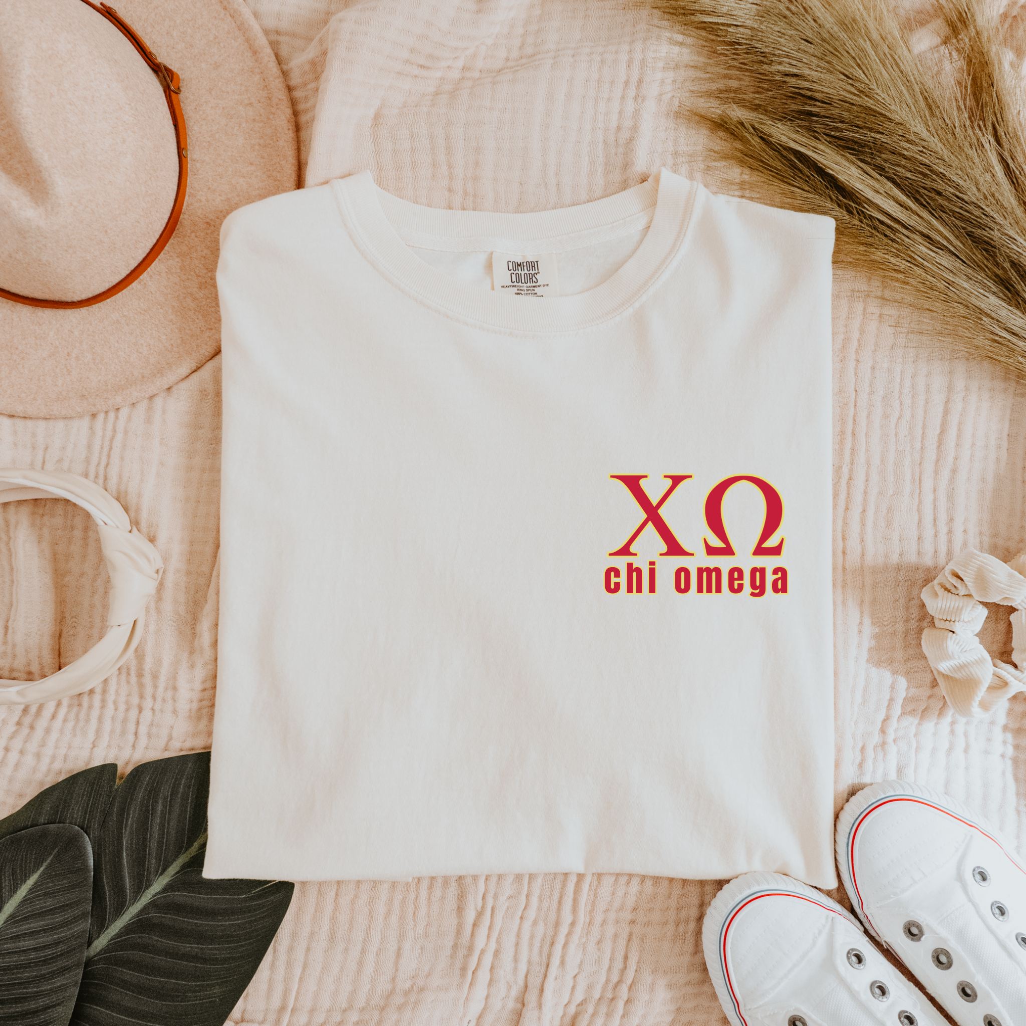 Chi Omega Cardinal Letters T-Shirt