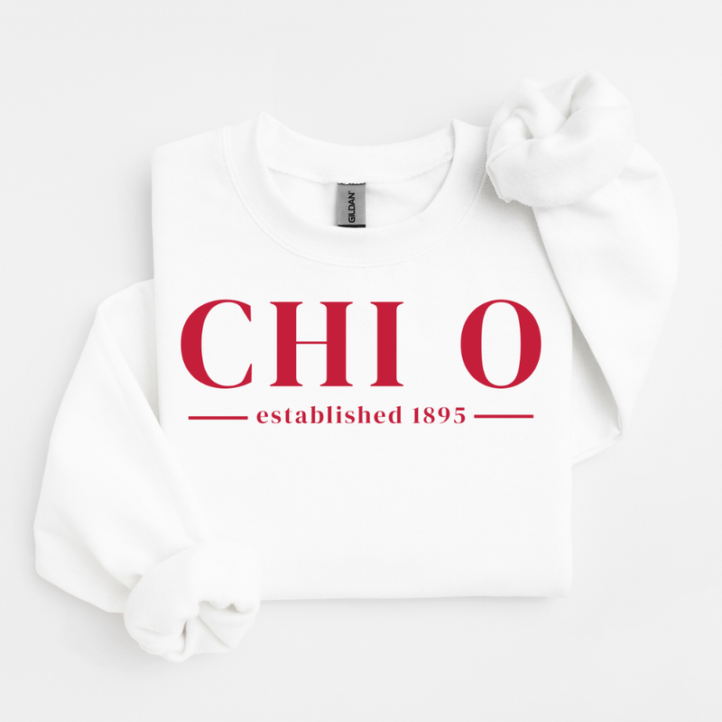 Chi O Crimson Letters Sweater