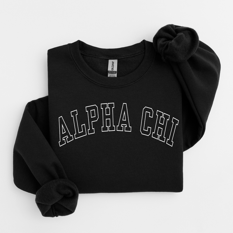 Alpha Chi Omega White Varsity Letters Sweater
