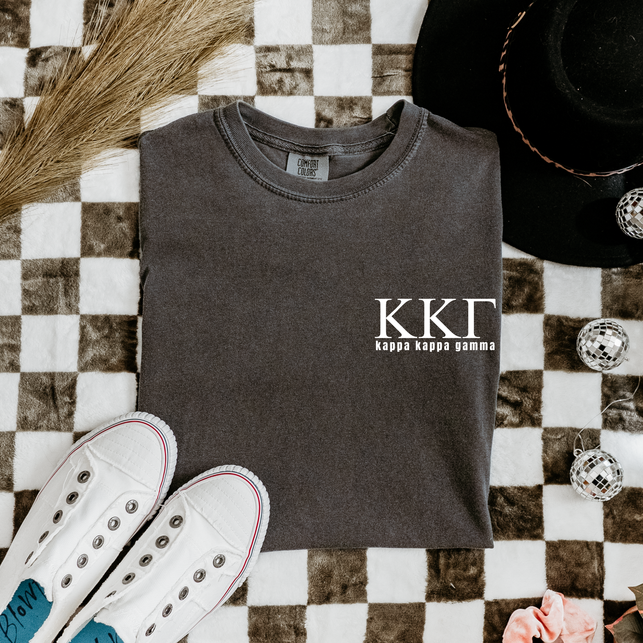 Kappa Kappa Gamma White Letters T-Shirt