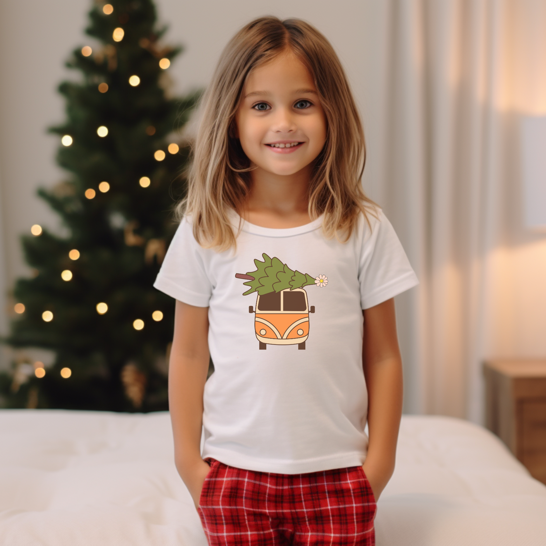 Retro Christmas Bus Toddler T-Shirt