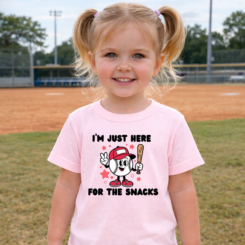 Just Here for the Baseball Snacks Toddler T-Shirt