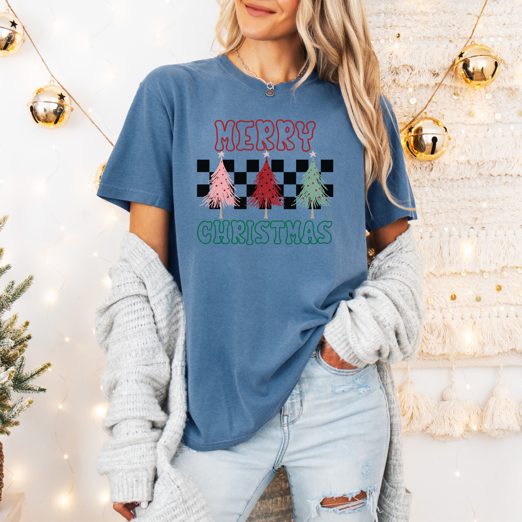 Checkered Merry Christmas T-Shirt