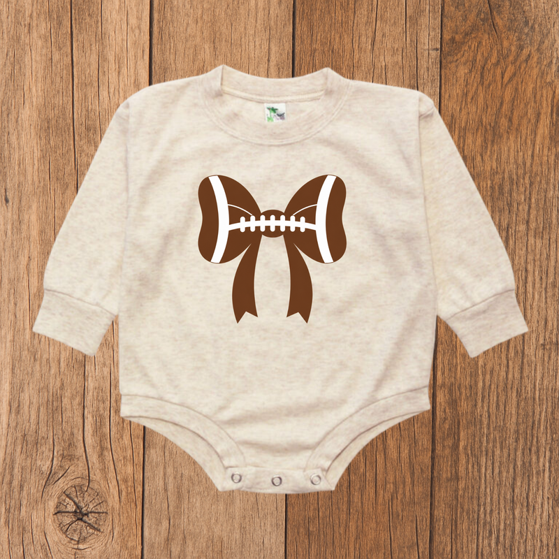 Football Bow Bubble Romper