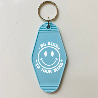 Be Kind to Your Mind Motel Keychain with Tassel