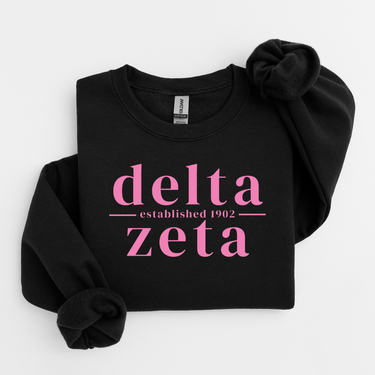 Delta Zeta Pink Letters Sweater