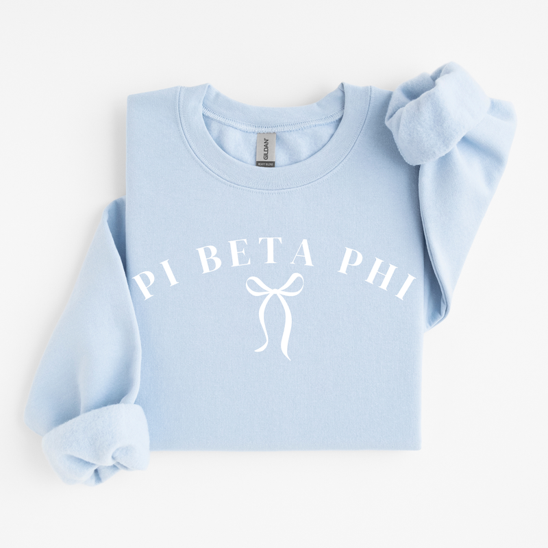 Pi Beta Phi White Ribbon Sweater