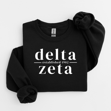 Delta Zeta White Letters Sweater