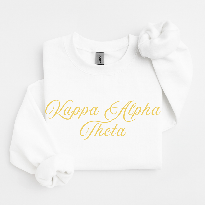 Kappa Alpha Theta Gold Script Sweater